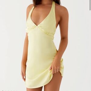 Peppermayo Yellow Halter Mini Dress *NEVER WORN*